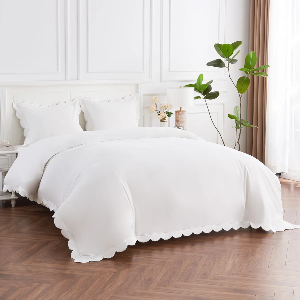 SCALLOP FRAME PERCALE DUVET SET | Wayfair North America