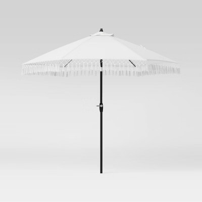 9'x9' Fringe Market Patio Umbrella - Black Pole - Threshold™ | Target