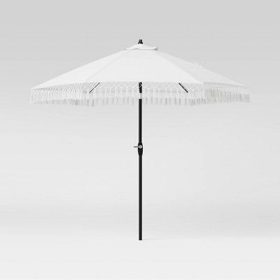 9'x9' Fringe Market Patio Umbrella - Black Pole - Threshold™ | Target