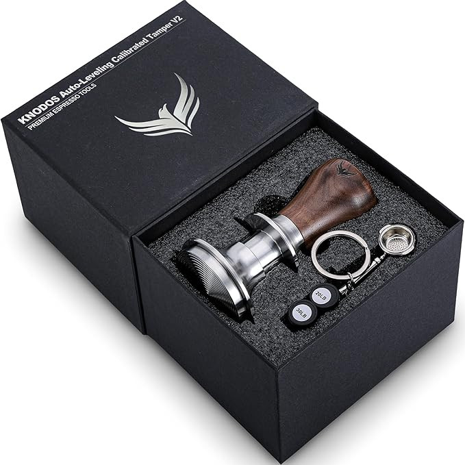 54mm Tamper For Breville Machines, V2 Calibrated Tamper Tool Espresso Walnut, Auto-Leveling and 3... | Amazon (US)