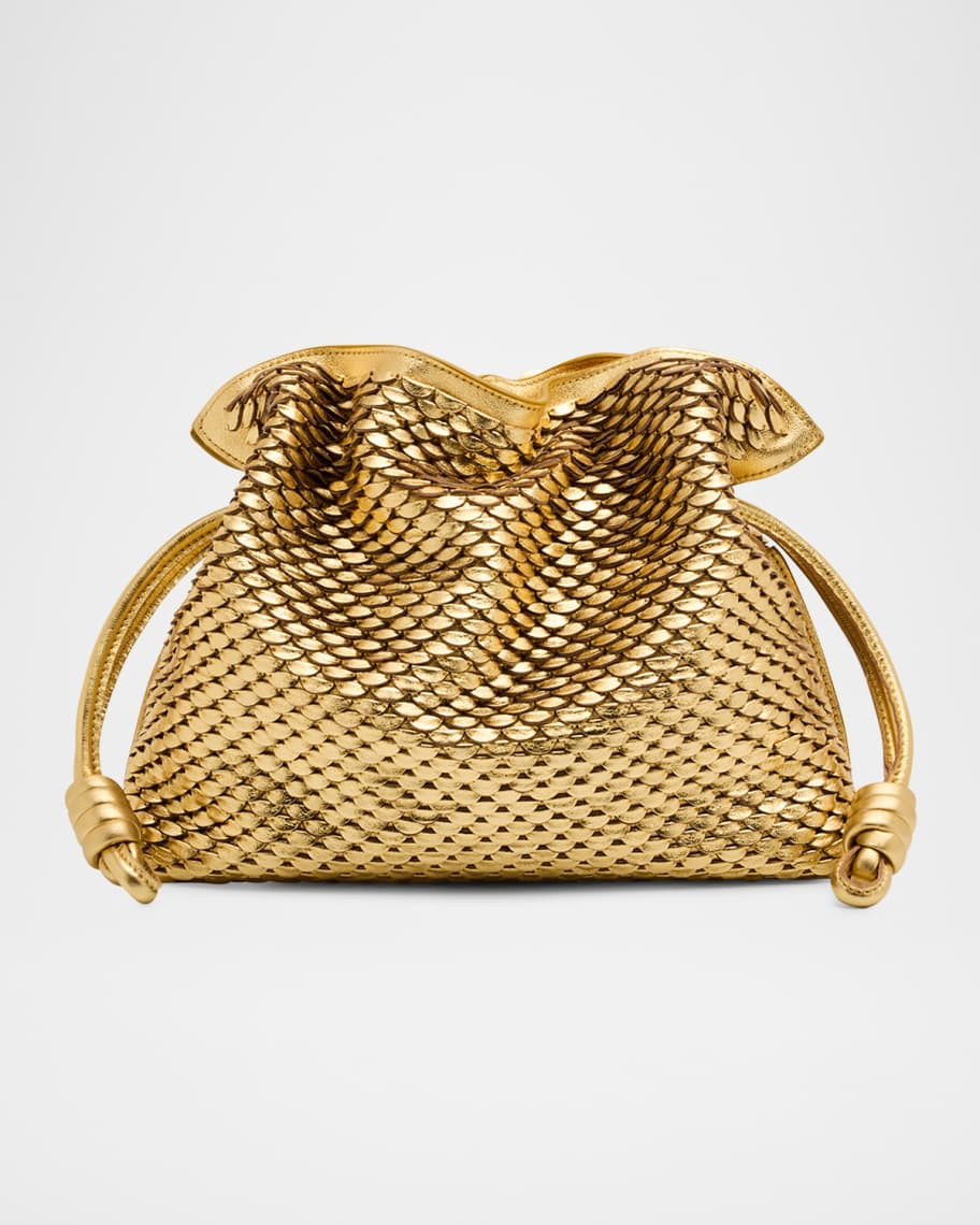 Loewe Flamenco Clutch Bag in Scales Metallic Leather | Neiman Marcus