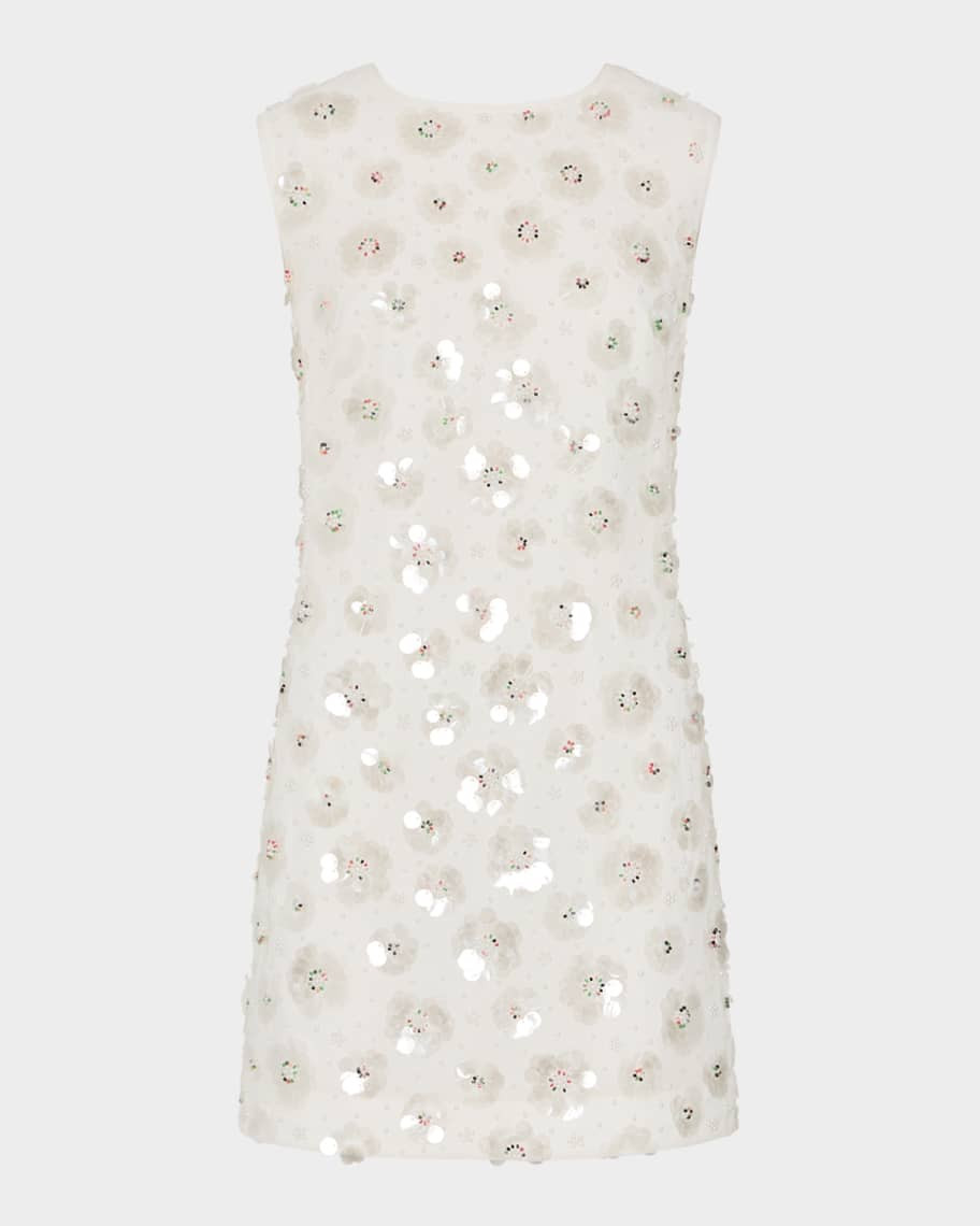 Milly Ivette Beaded Sequin Floral Mini Dress | Neiman Marcus