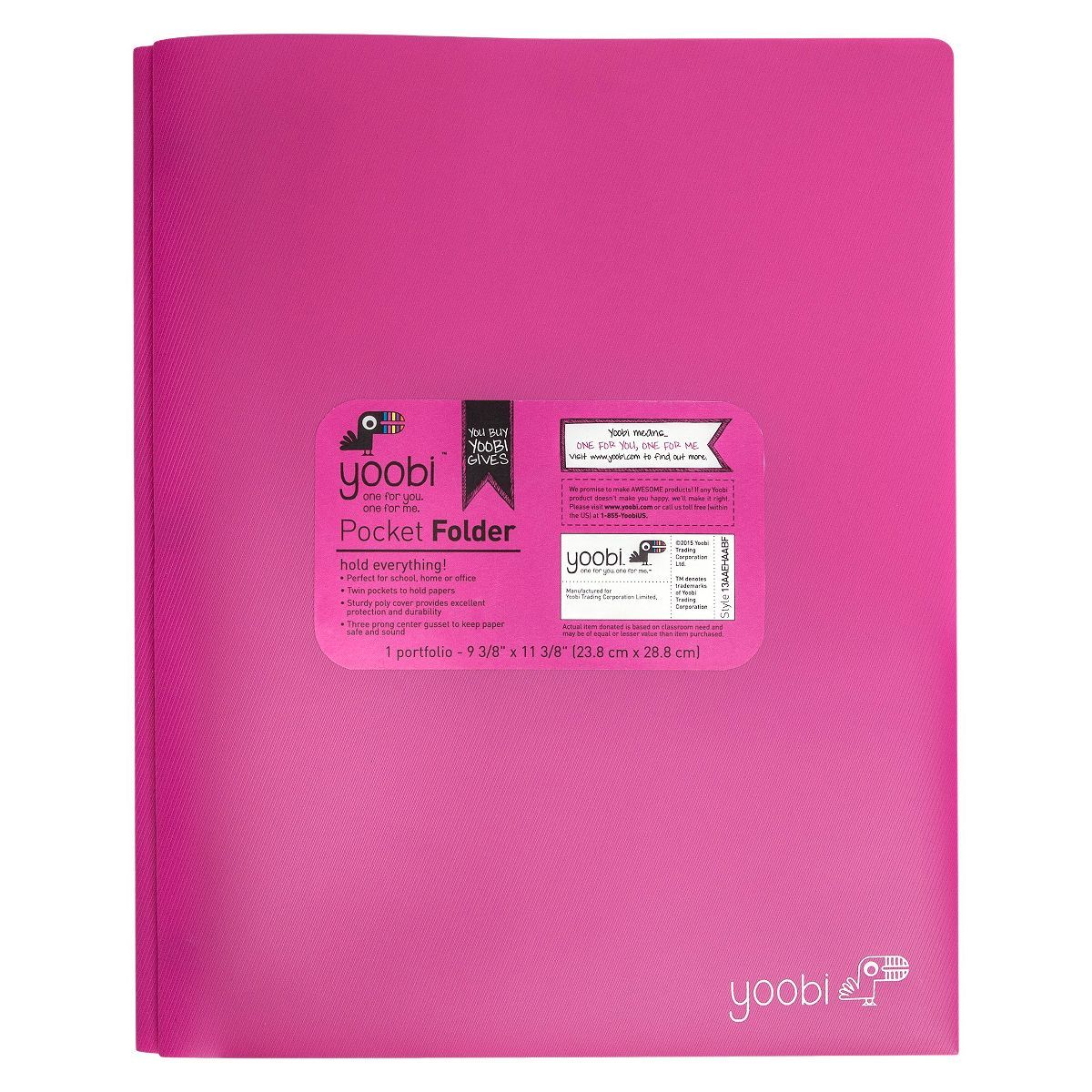 2 Pocket Plastic Folder with Prong Fasteners - Yoobi™ | Target