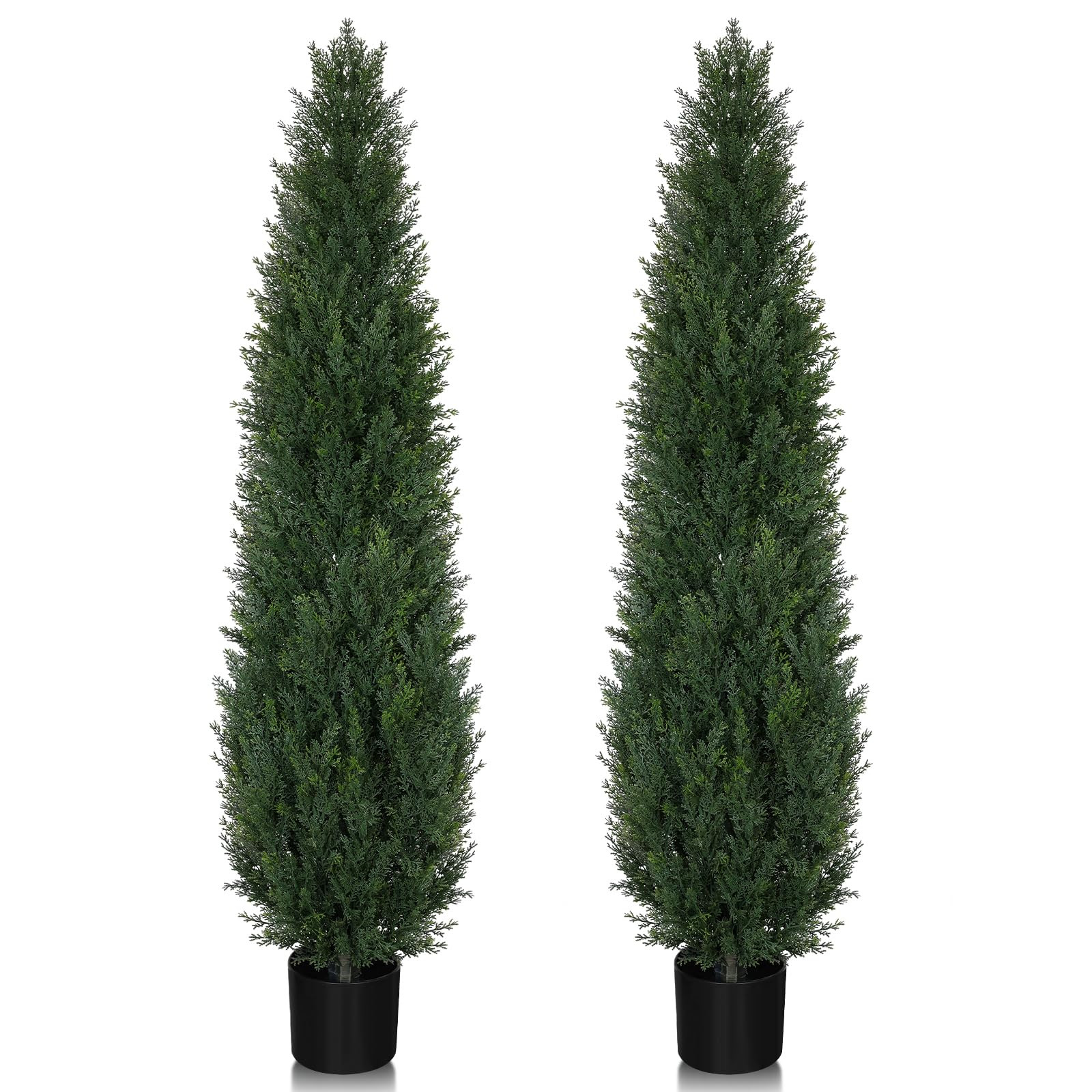 Artificial Cedar Topiary Trees, 5FT UV Resistant Topiary Trees Artificial Outdoors, Realistic Pre... | Amazon (US)