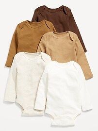 Unisex Long-Sleeve Bodysuit 5-Pack for Baby | Old Navy (US)