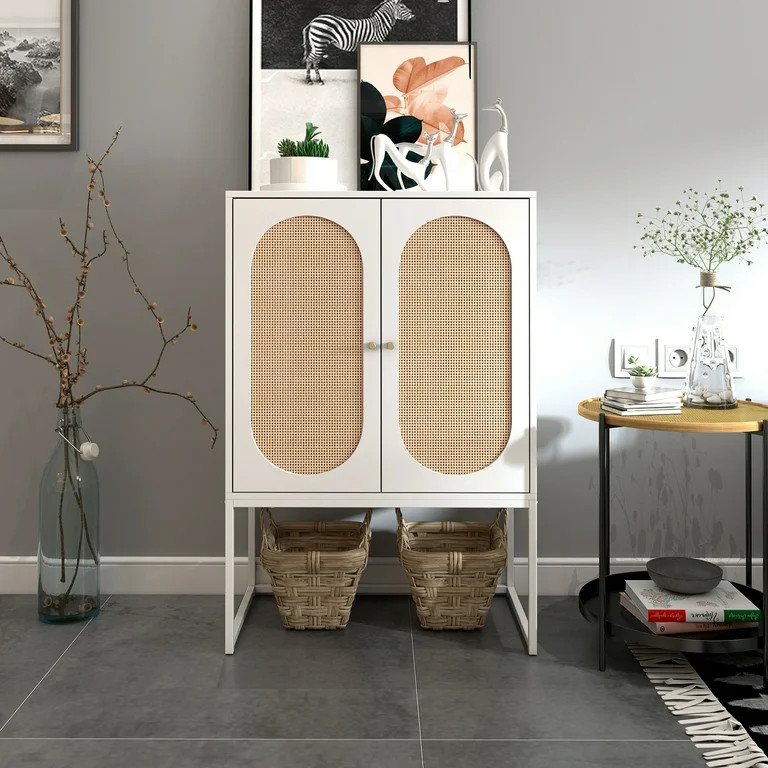 Ouyessir Buffet Sideboard with Handmade Natural Rattan Doors, Storage Cabinet Console Table Accen... | Walmart (US)