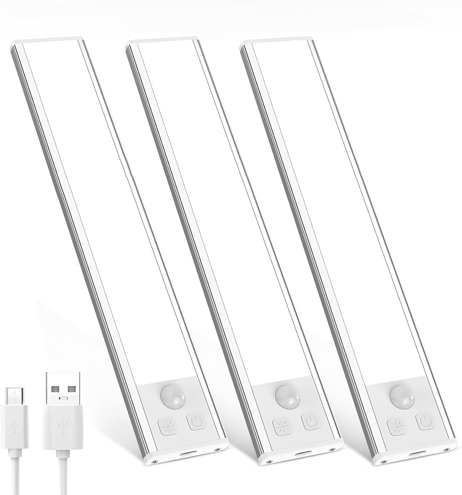 Under Cabinet Lights Motion Sensor LED Light, USB-C Rechargeable Dimmable Wireless Magnetic Stick... | Amazon (US)