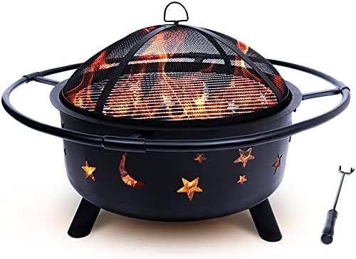 Project One Outdoor Fire Pit - 30 Inch Round Bonfire Wood Burning Patio & Backyard Firepit for Ou... | Amazon (US)