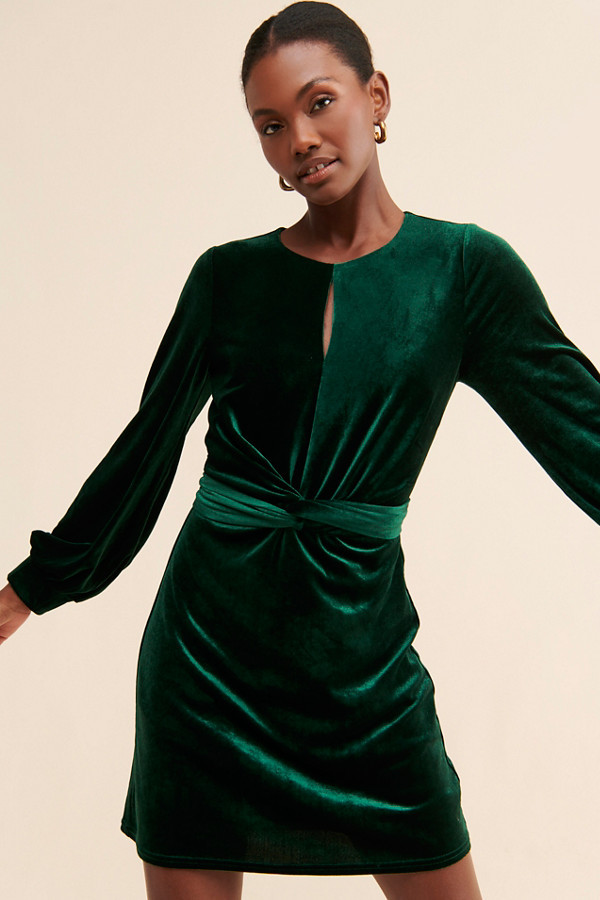 Twist Front Velvet Mini Dress | Nuuly