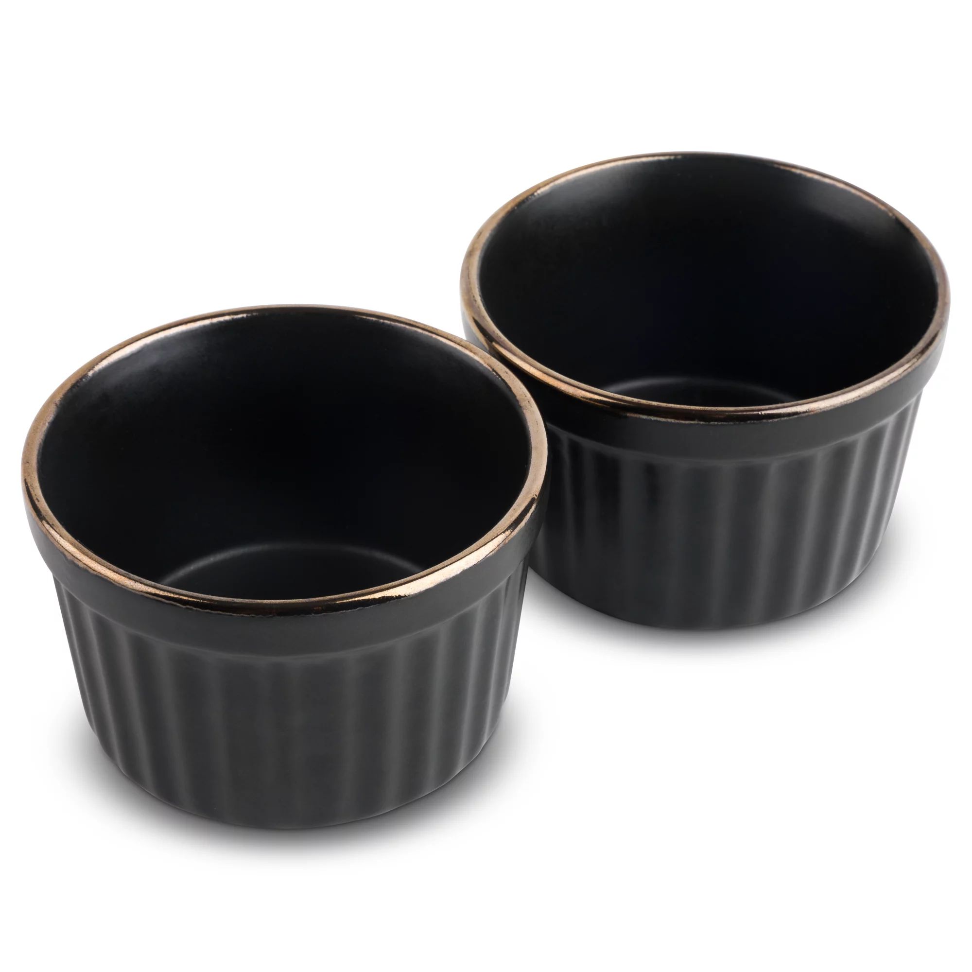 Thyme & Table Easy Clean 2-Piece 10 oz Stoneware Ramekin Set, Onyx | Walmart (US)
