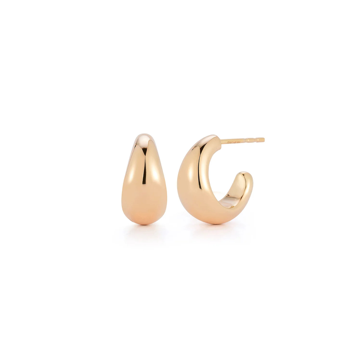Gold Jumbo Dome Huggie Earrings | EF Collection