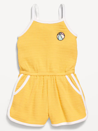 Sleeveless Textured-Knit Romper for Toddler Girls | Old Navy (US)