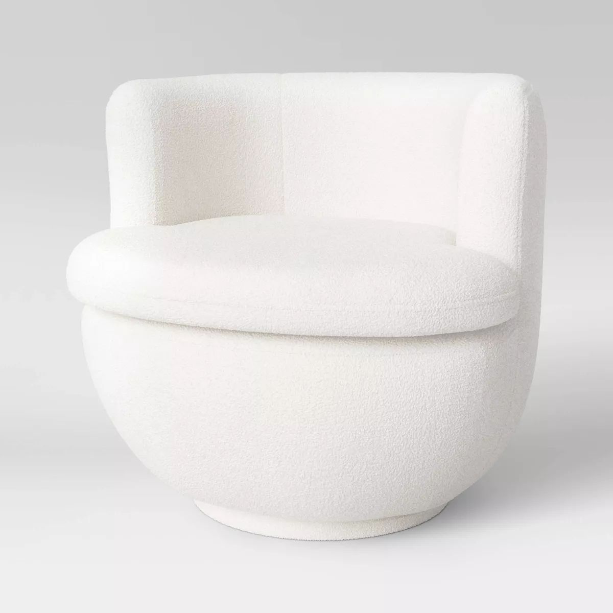 Dorton Round Swivel Barrel Chair Faux Shearling Cream - Threshold™ | Target