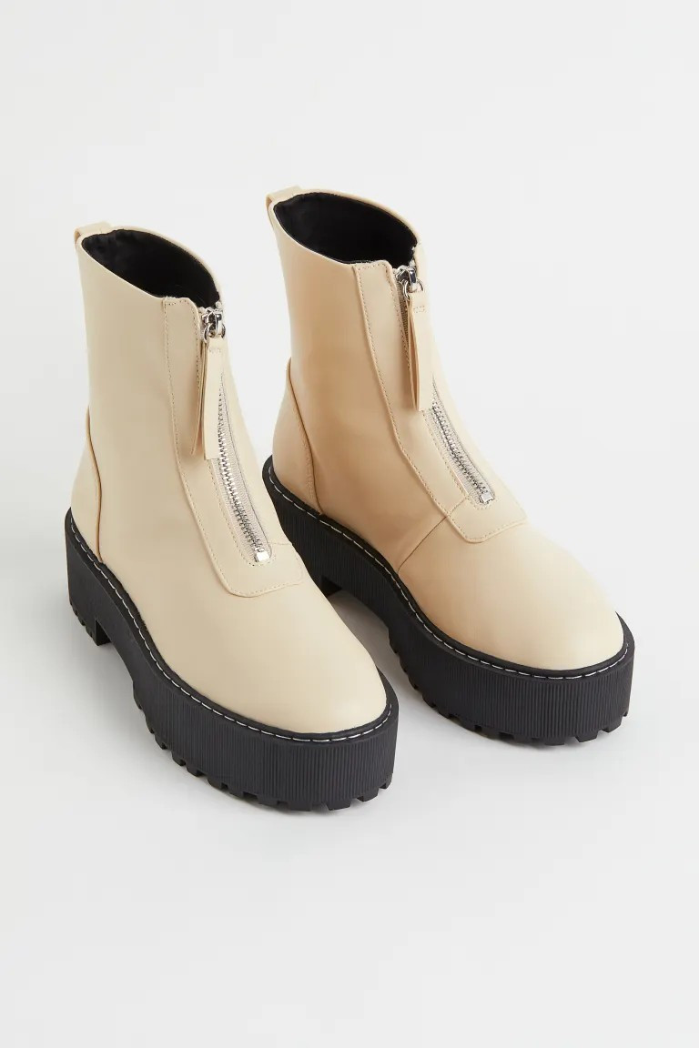 Chunky Zip-front Boots | H&M (US + CA)