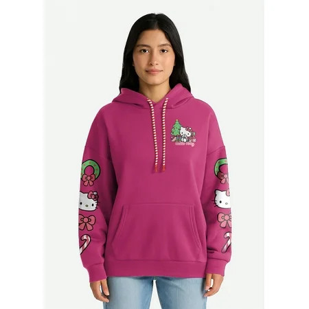 Hello Kitty Women s Holiday Graphic Hoodie with Long Sleeves Sizes XXS–XXL | Walmart (US)