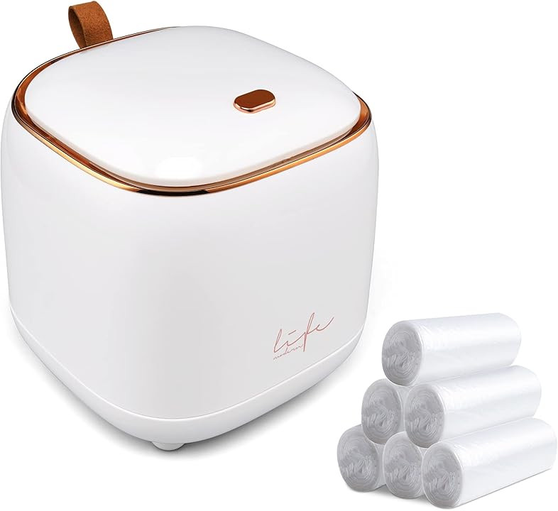 Mini Trash Can 1.6L/0.4 Gallon with Trash Bags 180pcs, Tiny Small Desktop Trash Bin with Lid,... | Amazon (US)