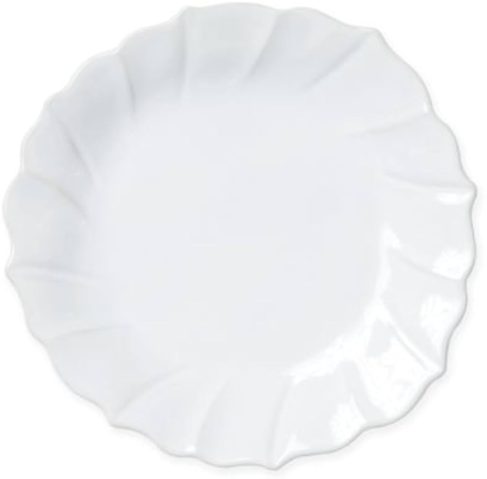 Vietri Incanto Stone White Ruffle Salad Plate, 8.5" Stoneware Dessert Appetizer & Sandwich Dish | Amazon (US)