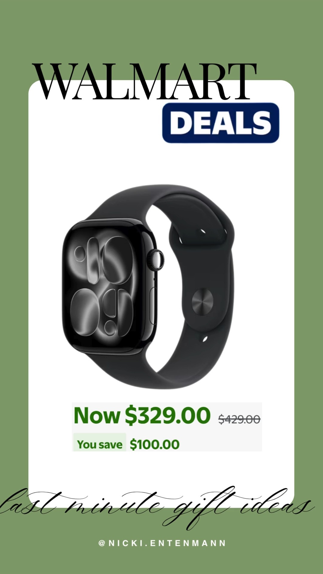 Last minute gift ideas shine with this Apple watch, blending smart style and everyday function. Perfect choice for holiday giving that feels thoughtful and modern. #AppleWatch #GiftIdeas #HolidayGifts #TechStyle #SmartGifts #ShoppingInspo #LifestyleInspo #TrendyLooks #FestiveVibes #FashionDeals																	' 

 #LTKGiftGuide #LTKHoliday #LTKTravel