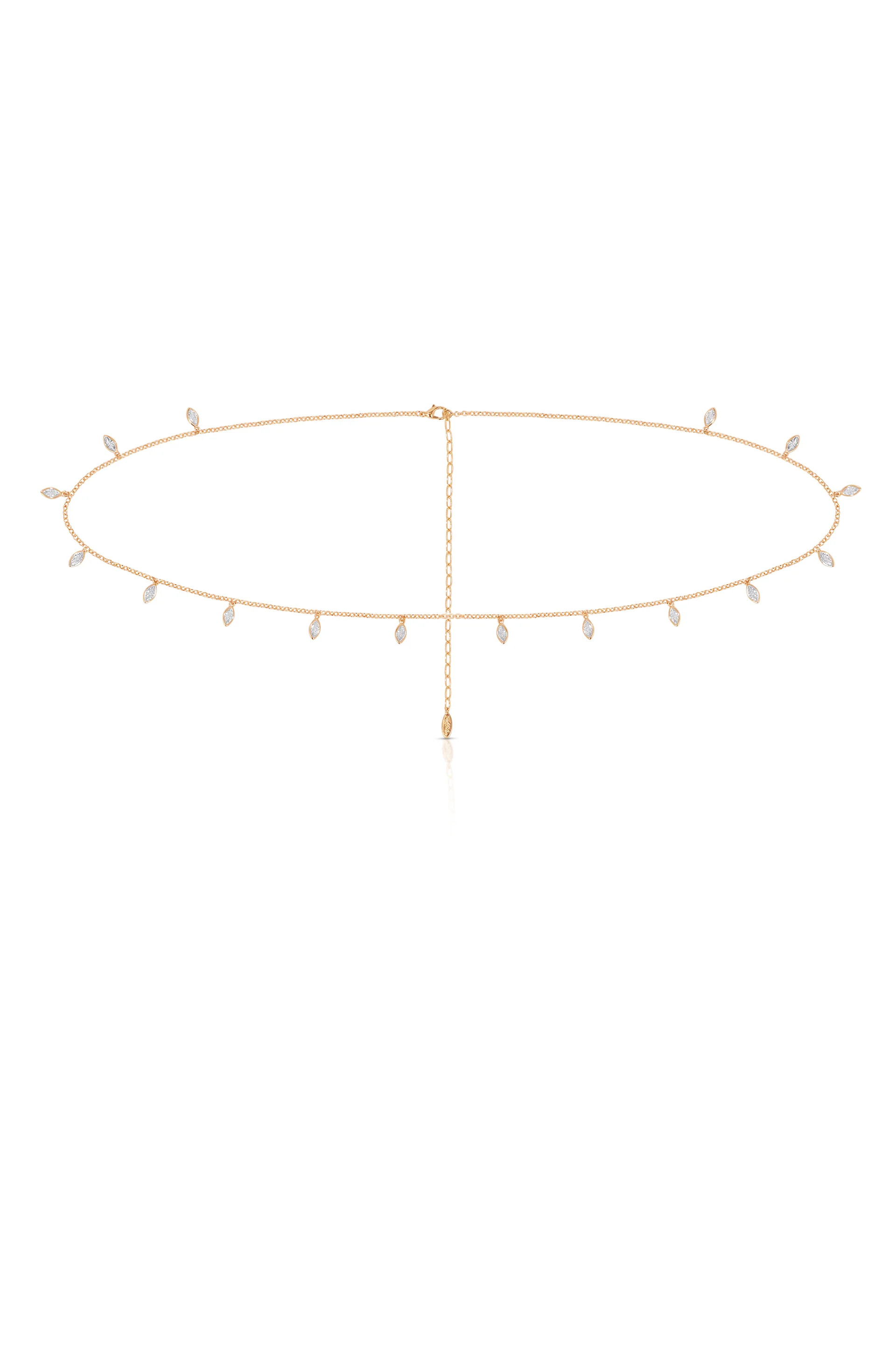 Crystal Droplet Thin Cha Body Chain | Ettika