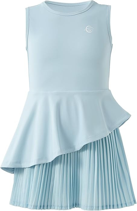 Vestido de tenis para ni\u00f1as, traje de golf, pantalones cortos integrados, vestido atl\u00e9t... | Amazon (US)