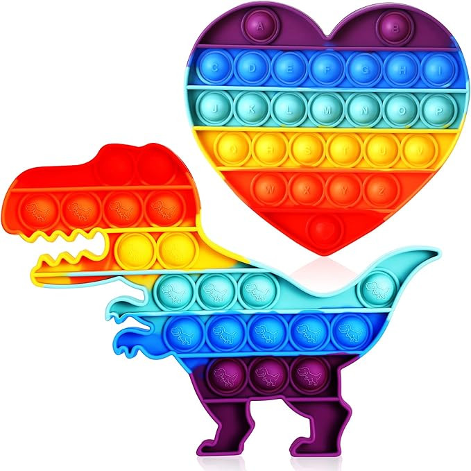 DILORD Pop Game Fidget Toy, Bubble with Pop Sound Sensory Fidget Toy, Macaroon Rainbow, Stress Re... | Amazon (US)