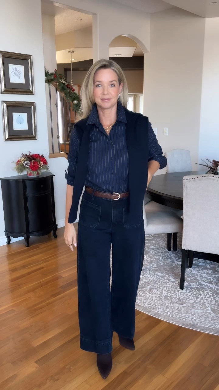 Black Fridays deals on all of this! 

I have US and Canadian links below

The tall sock boots are Cosy Island:
https://cosyisland.co/products/styleswitch-pointed-toe-platform-high-boots

Just a couple easy casual Friday outfits for work that still look professional. 

I like the navy blue button up with the dark wash denim for a monochromatic look. 

The blue and white striped button up is a bit of a brighter look and makes me think of Martha Stewart for some reason!

The brown bag is incredible! This is the highest quality and the leather is buttery soft!! 



#LTKWorkwear #LTKCyberWeek #LTKPetite