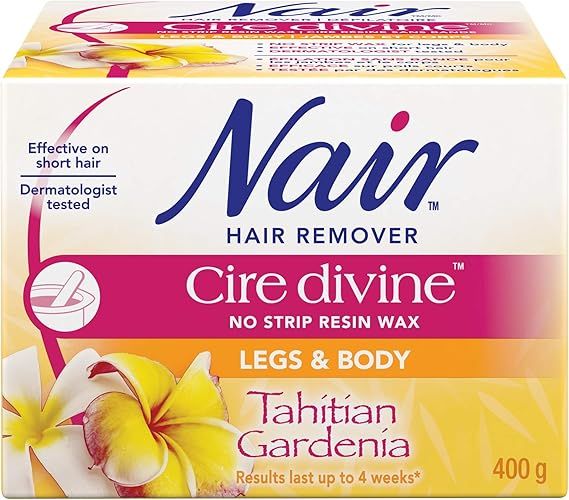 Nair Cire Divine Microwaveable Body Hair Removal Wax Kit (Tahitian Gardenia, 400g/14oz) | Amazon (US)