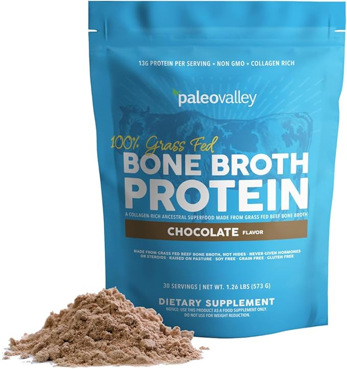 Paleovalley 100% Grass Fed Beef Bone Broth Protein Powder - Rich in Collagen Peptides for Hair, S... | Amazon (US)