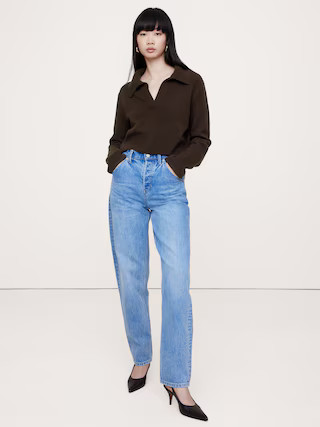 Cashmere Cropped Rugby Sweater Polo | Banana Republic (US)