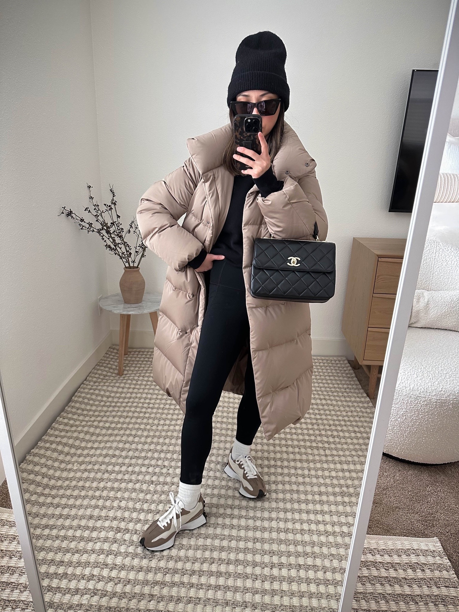 Winter athleisure outfit ideas. Coat is sold out Uniqlo. 

Coat - Uniqlo xxs
Sweatshirt - Sweaty Betty xs
Leggings - Zella xs
Socks - Hanes
Sneakers - New balance 327 4 men’s. 
Beanie - J.crew
Sunglasses - YSL Mica 
Bag - Chanel Trendy Cc small 

Petite style, winter outfits, winter style, coats, sneakers, purse 

#LTKitbag #LTKSeasonal #LTKshoecrush