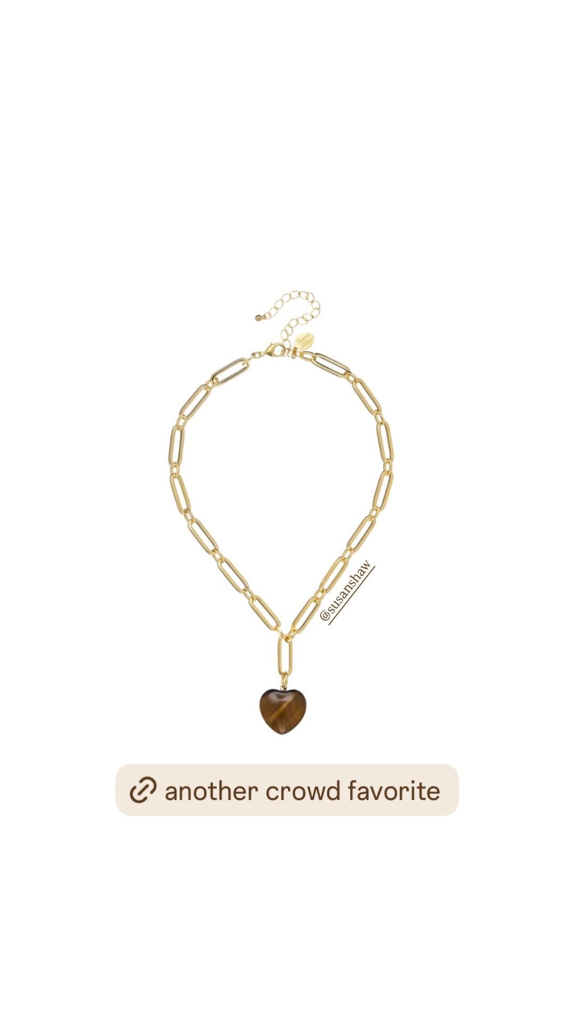 a crowd favorite necklace that’s currently on sale! it’s perfect for layering with other necklaces and the tiger’s eye heart goes with everything. so easy to style!

#LTKSaleAlert #LTKSeasonal #LTKStyleTip