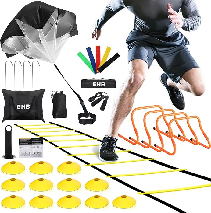 GHB Agility Ladder,Football Training Equipment Set,4 Agility Hurdles, 20 feet12 Rungs Speed Ladde... | Amazon (US)