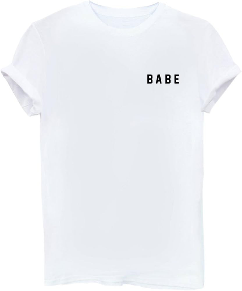 YITAN Letter Funny O Neck Women T Shirts Top | Amazon (US)