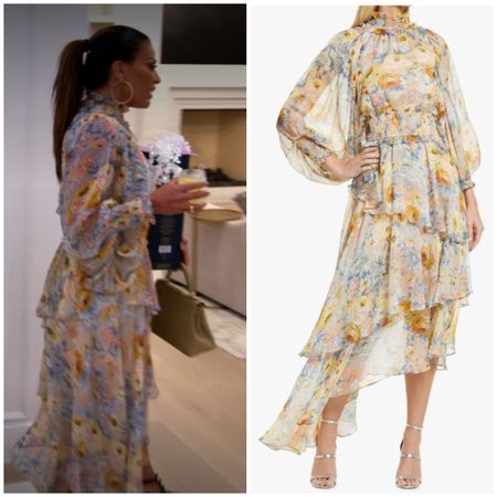 Dolores Catania’s Floral Ruffle Long Sleeve Dress