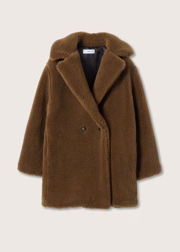 Faux shearling oversized coat | MANGO (US)