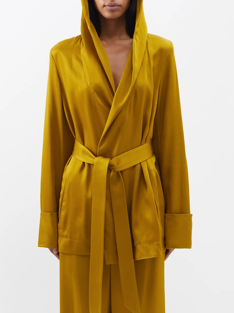 Hooded satin robe jacket | Matches (US)