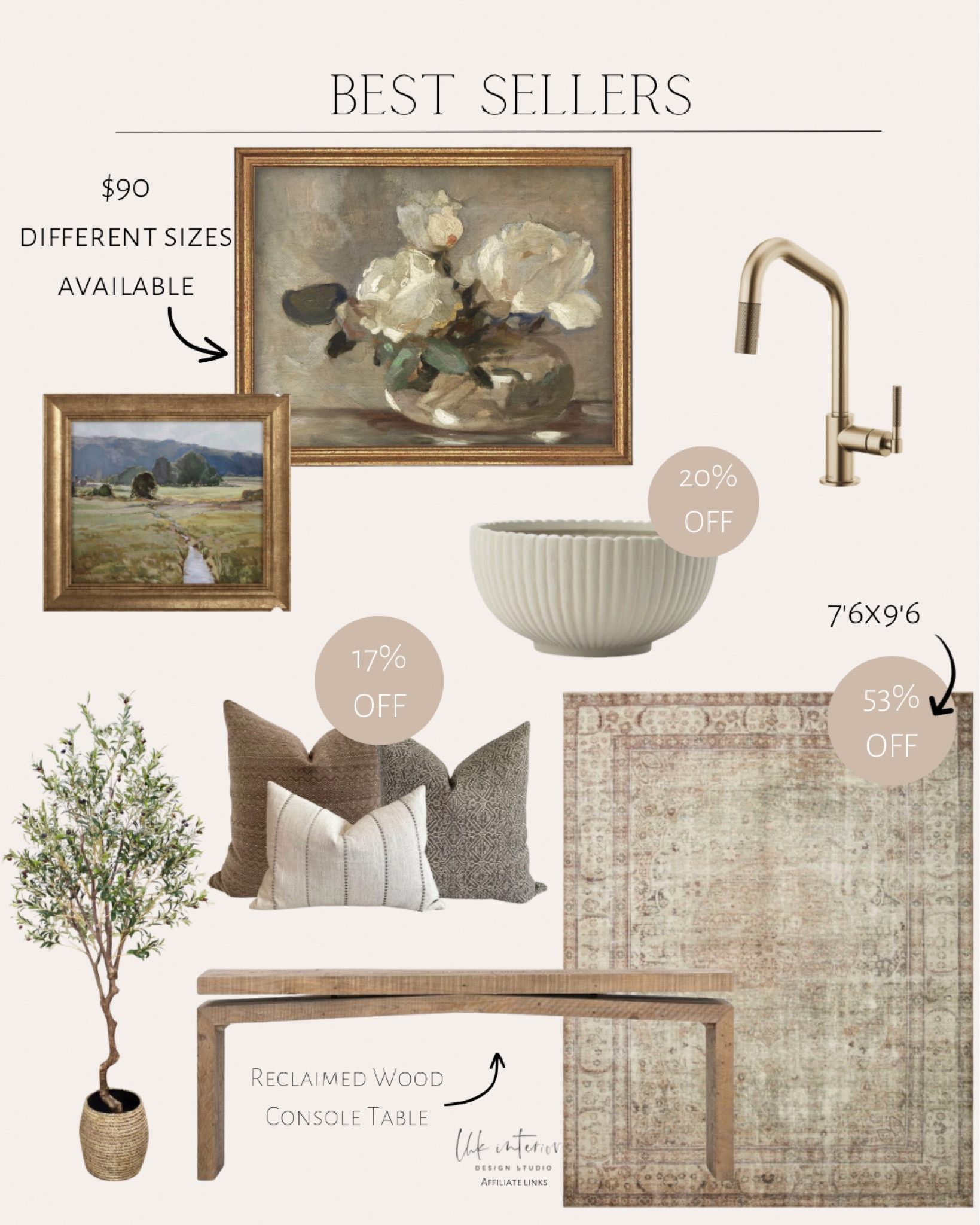 Best Sellers 
Vintage framed canvas art / Etsy pillow cover set / summer pasture framed wall art / Loloi ll Margot cloudpile area rug / Console table / reeded bowl / pull- down faucet / large artificial olive tree 

#LTKhome #LTKsalealert