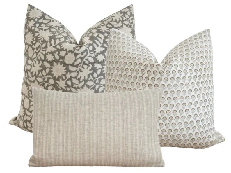 The Riley Pillow Combo  Three Pillows  Neutral Home Decor  | Etsy | Etsy (US)
