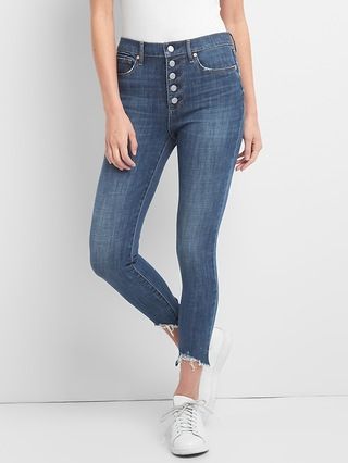 Gap Womens High Rise True Skinny Ankle Jeans In 360 Stretch (Medium) Medium Indigo Size 24 | Gap US