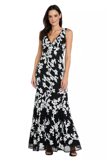 Sequin Floral Fit and Flare Gown | Belk