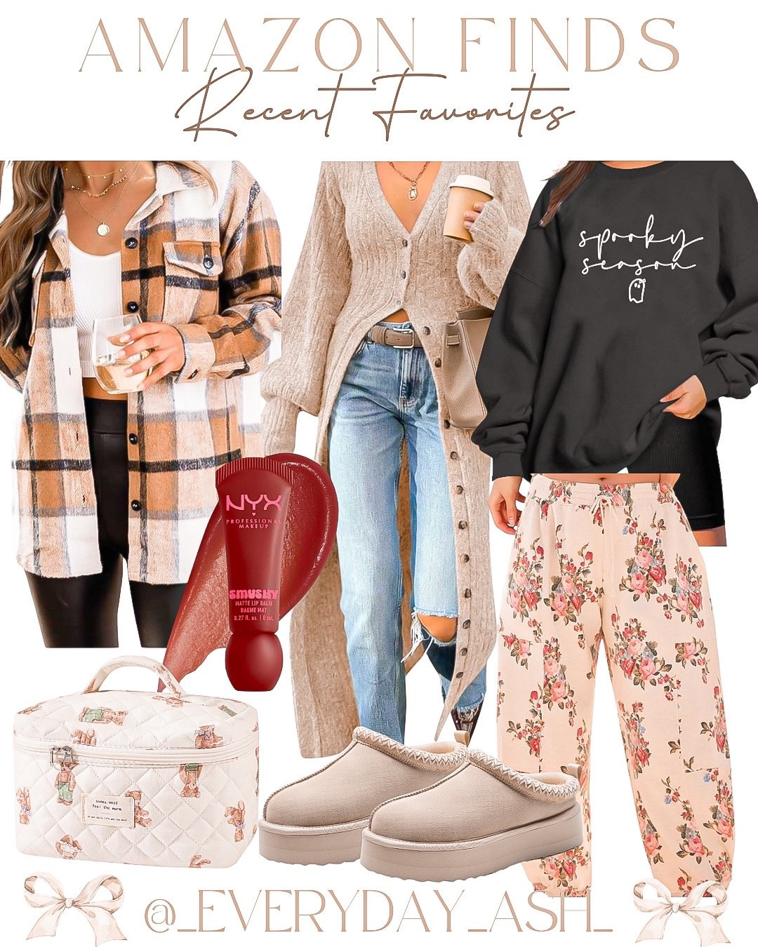 Amazon // recent favorites 💕

Shacket, Amazon fashion, maxi sweater, Halloween sweatshirt, lipgloss, beauty products, floral barrel pants, Uggs, women’s shoes, fall shoes, makeup bag 

#LTKHalloween #LTKSeasonal #LTKStyleTip