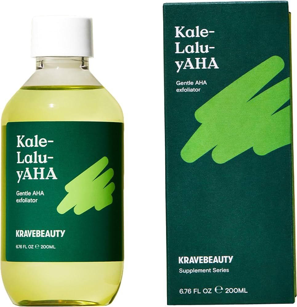 KraveBeauty Kale-Lalu-yAHA - Gentle 5.25% AHA Exfoliator with Glycolic Acid, Hyaluronic Acid, and... | Amazon (US)