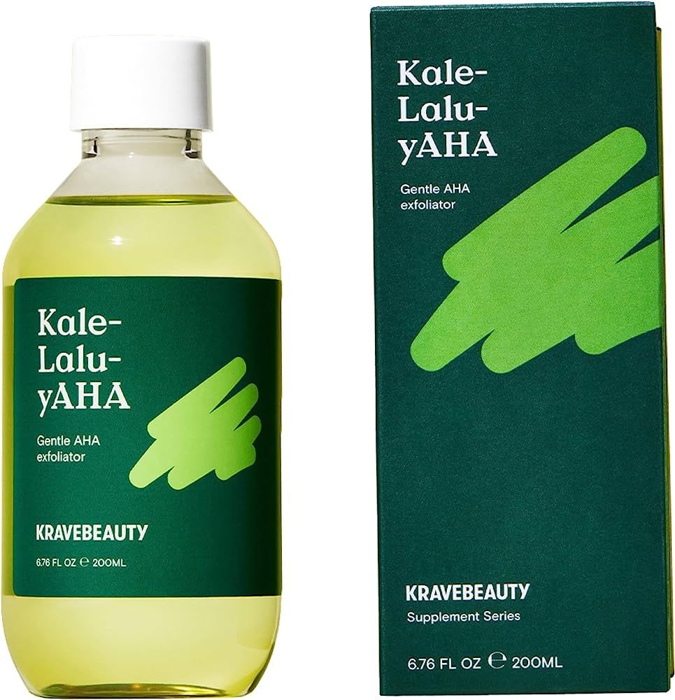 KraveBeauty Kale-Lalu-yAHA - Gentle 5.25% AHA Exfoliator with Glycolic Acid, Hyaluronic Acid, and... | Amazon (US)