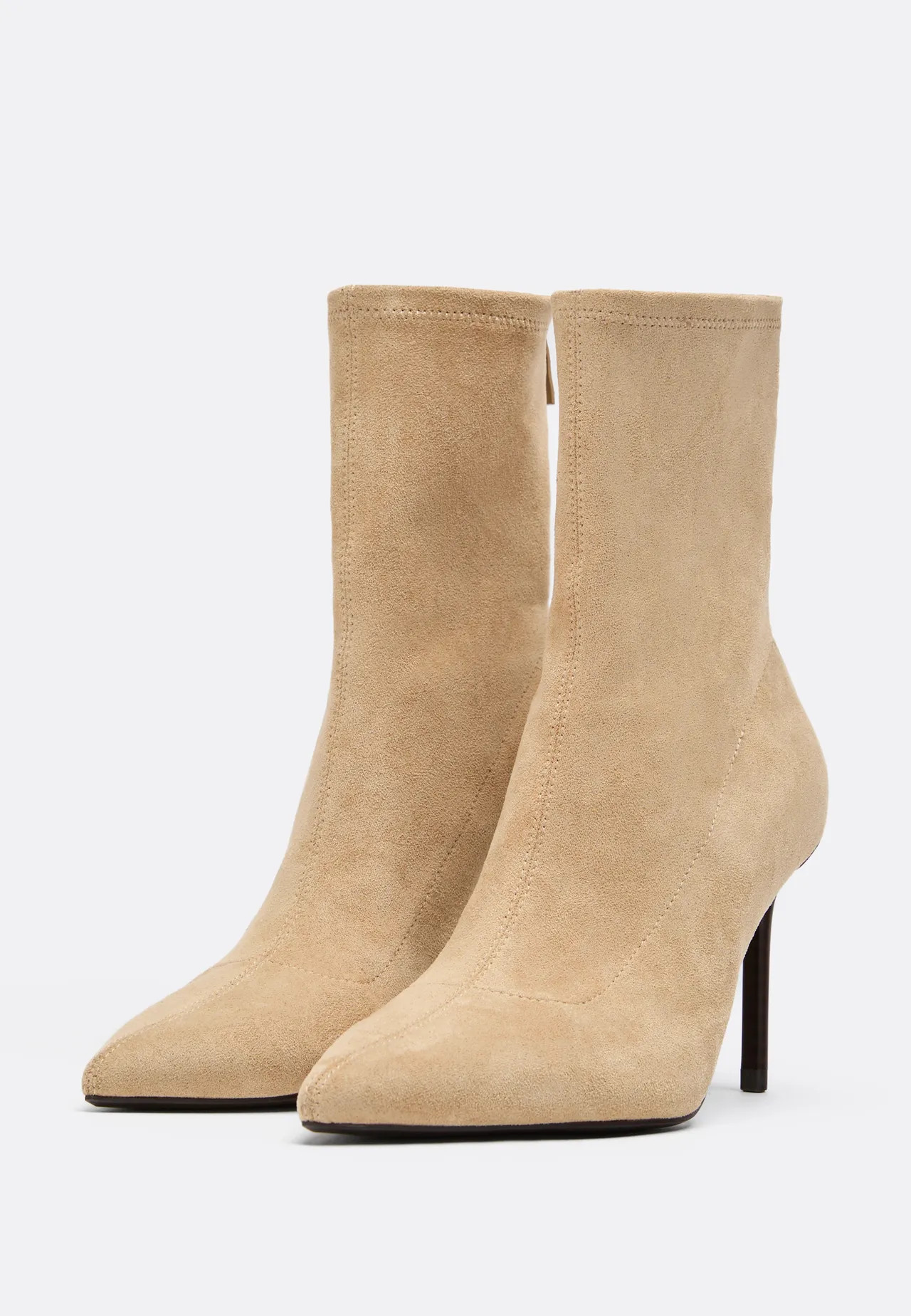 Faux suede stiletto heel ankle boots - Women's fashion | Stradivarius United Kingdom | Stradivarius (UK)