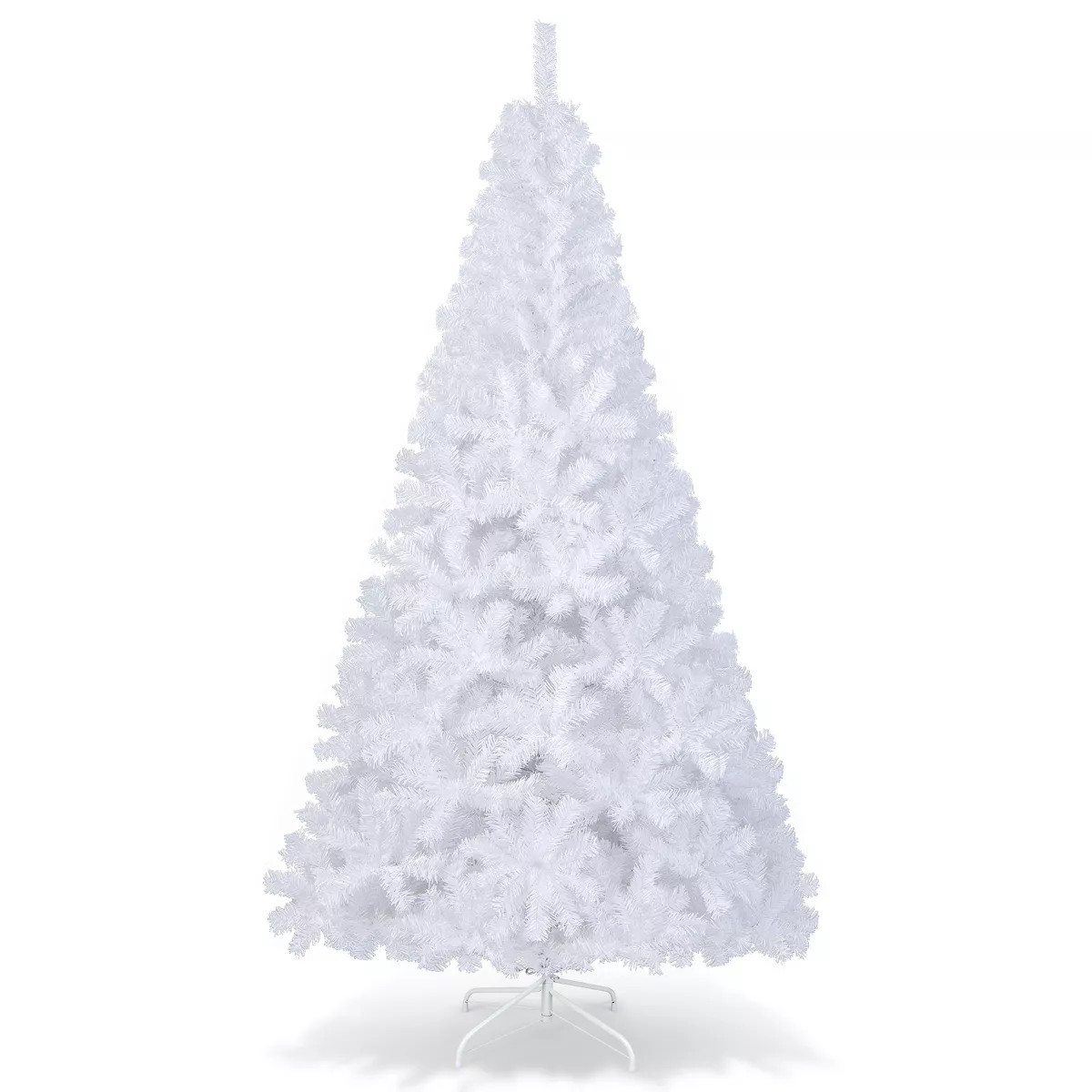 Tangkula 5/6/7/8FT Artificial White PVC Christmas Tree Outdoor w/ Metal Stand and Anti-scratching... | Target