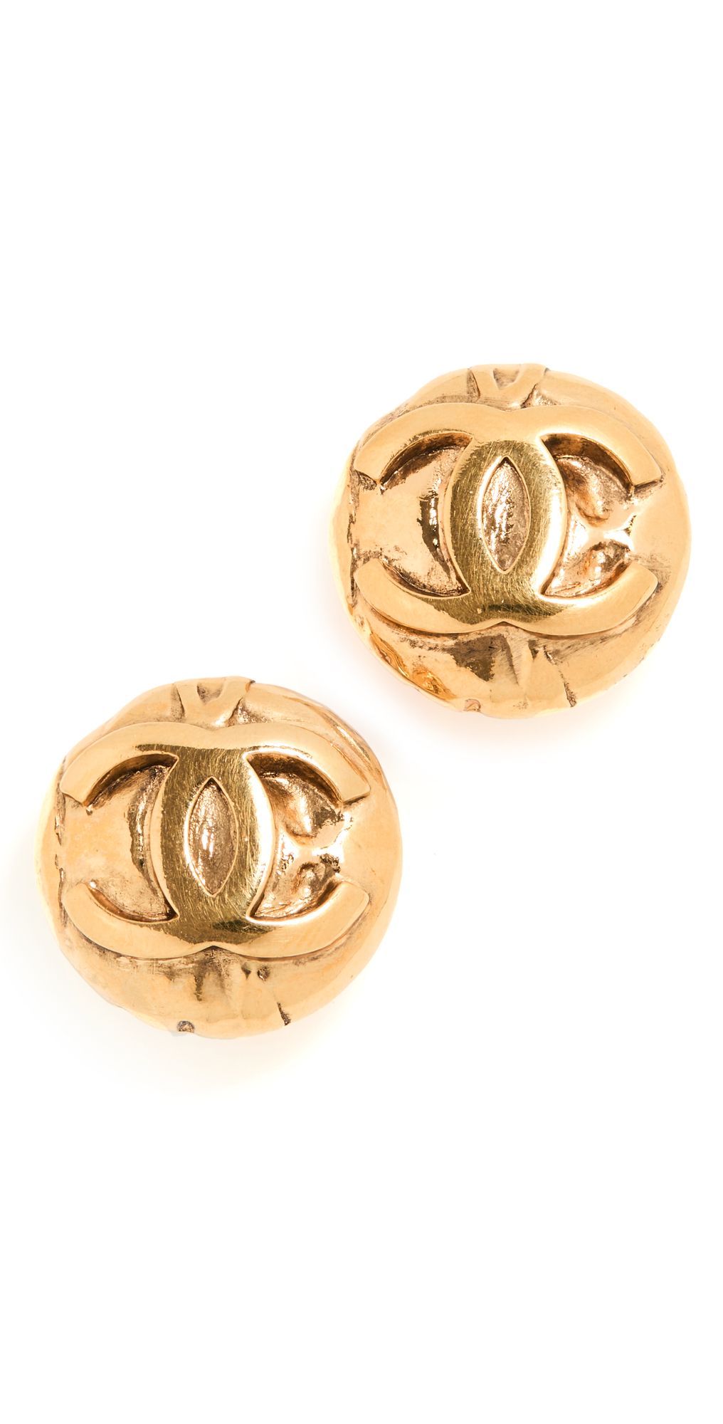 What Goes Around Comes Around Chanel CC Round Earrings | Shopbop