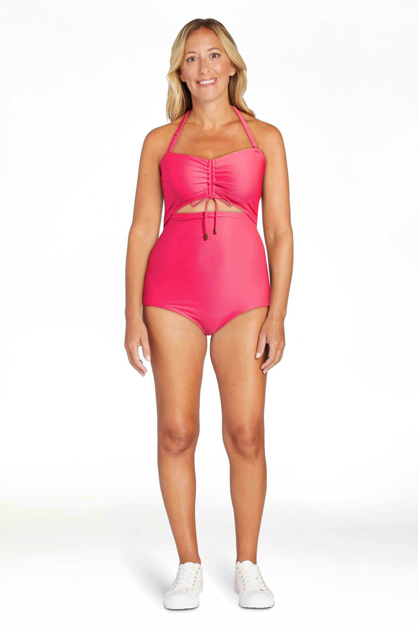 Time and Tru Women’s and Plus Ottoman Ribbed One Piece Swimsuit | Walmart (US)