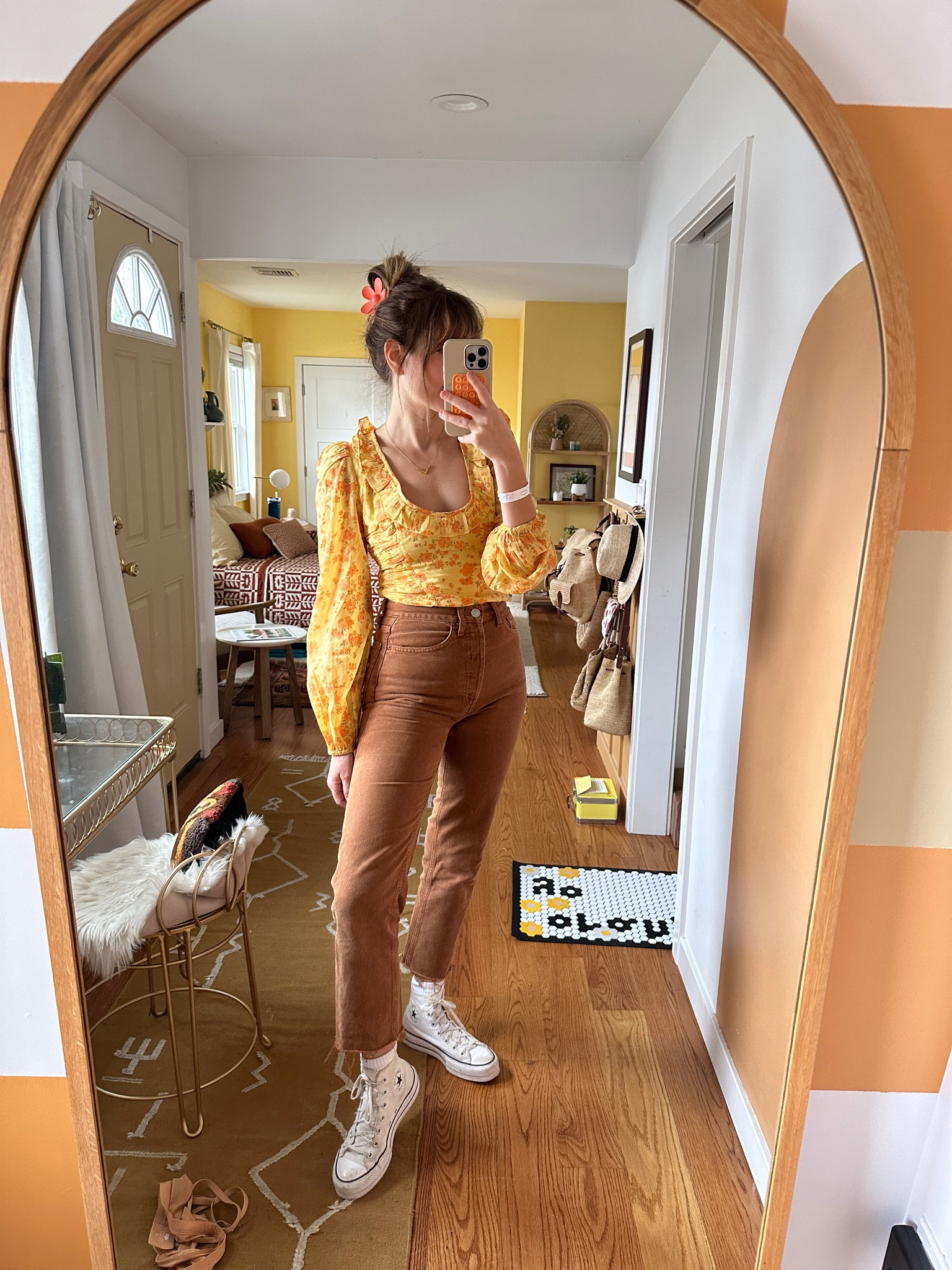 Colorful spring look! Wearing re/done jeans and a free people top

#LTKunder100 #LTKunder50 #LTKstyletip