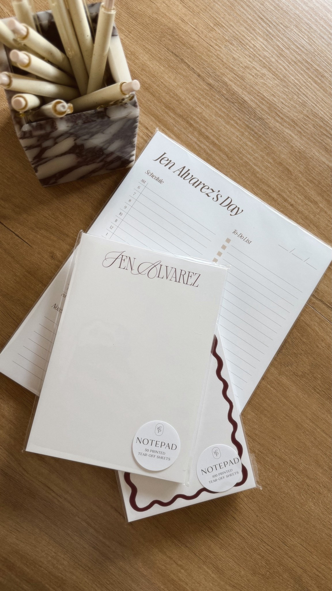 Notepads & lists order 🗒️ always from curio press 🤍✨✉️

#notepads #lists #memopad #notecards #personalizedstationary #stationary #personalizedgifts #desk #office #giftidea

#LTKSeasonal #LTKmorningroutine #LTKHome