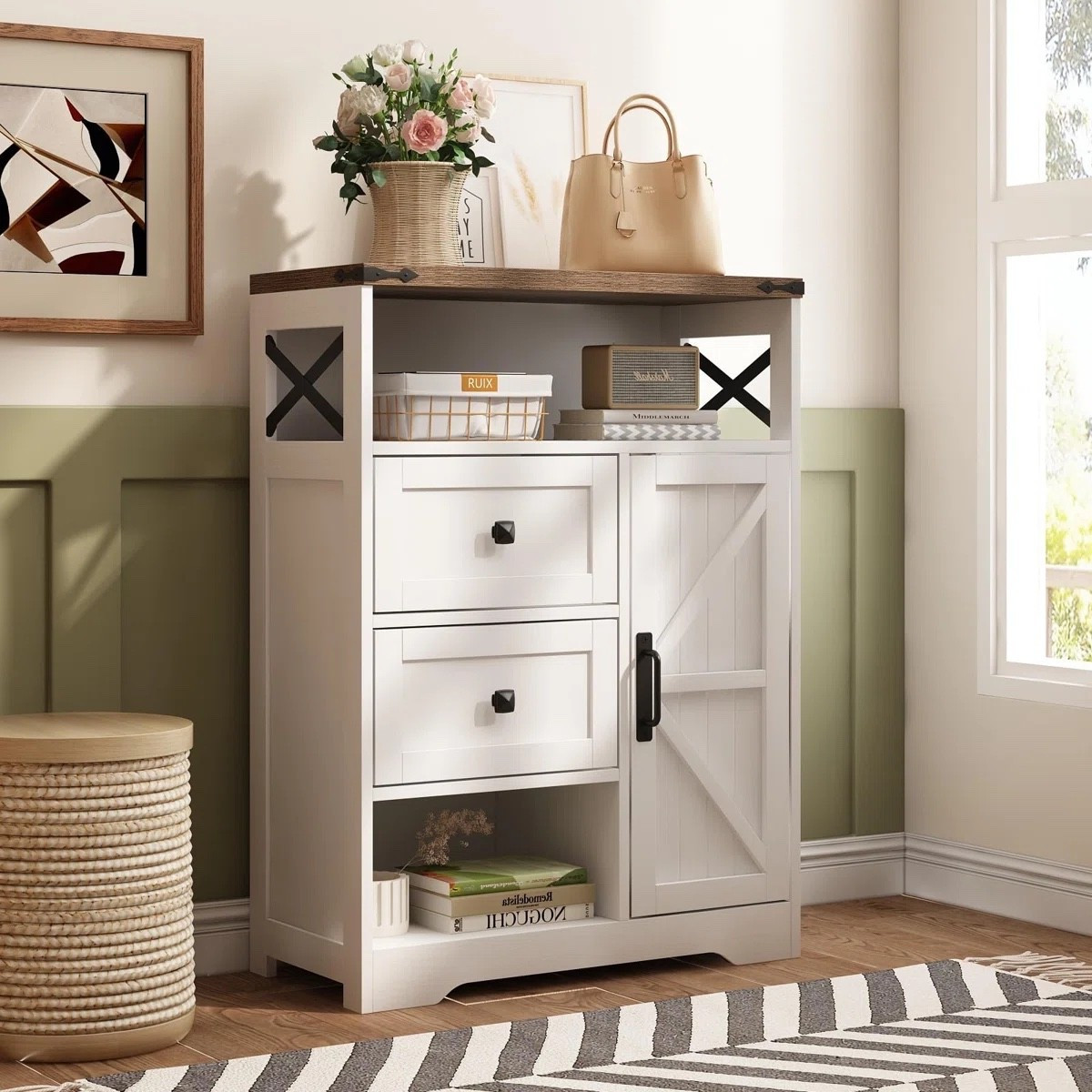 This accent cabinet is the perfect mix of style and storage. The combination of drawers, shelving, and a cabinet door makes it super functional for organizing everyday essentials while still looking decorative. The neutral finish and wood top give it a cozy, modern farmhouse feel. Currently on sale for 11% off at Wayfair , making it a great affordable upgrade for your space. 

#LTKHome #LTKSaleAlert